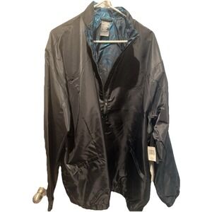 Marvel Black XL Windbreaker Jacket Zip Closure Logo Accent Pockets Casual